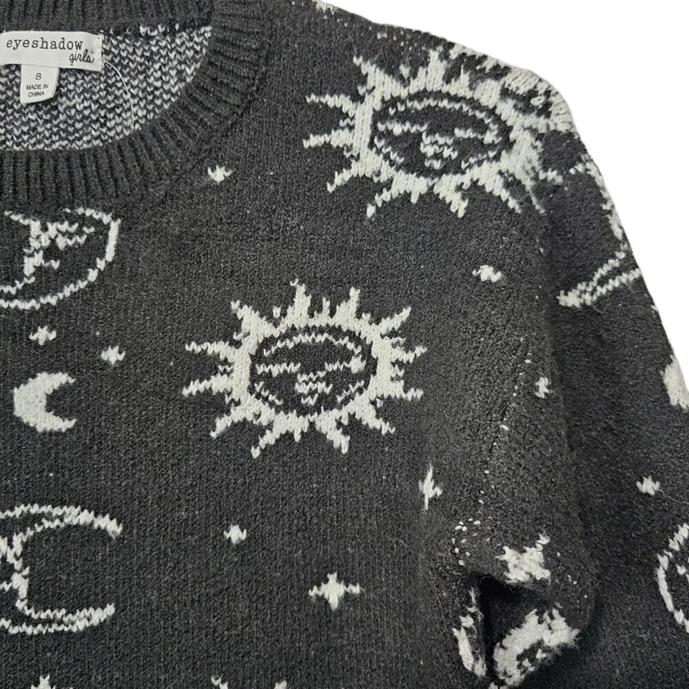 Eyeshadow Girls Sun And Moon New Black Knit Sweater